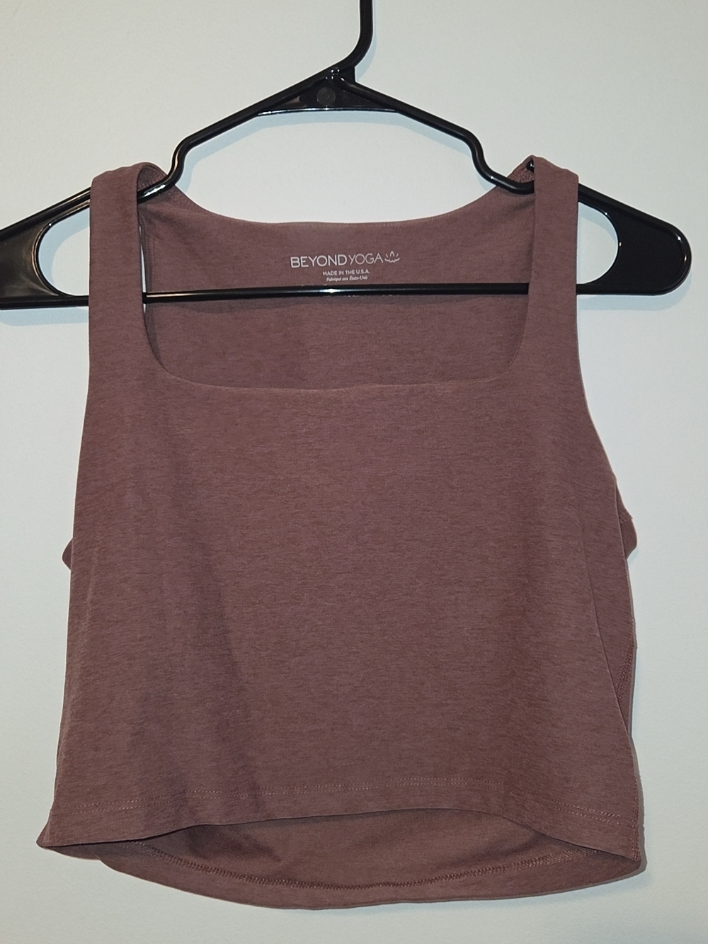 Beyond Yoga Dusty Mauve Square-Neck Cropped Tank